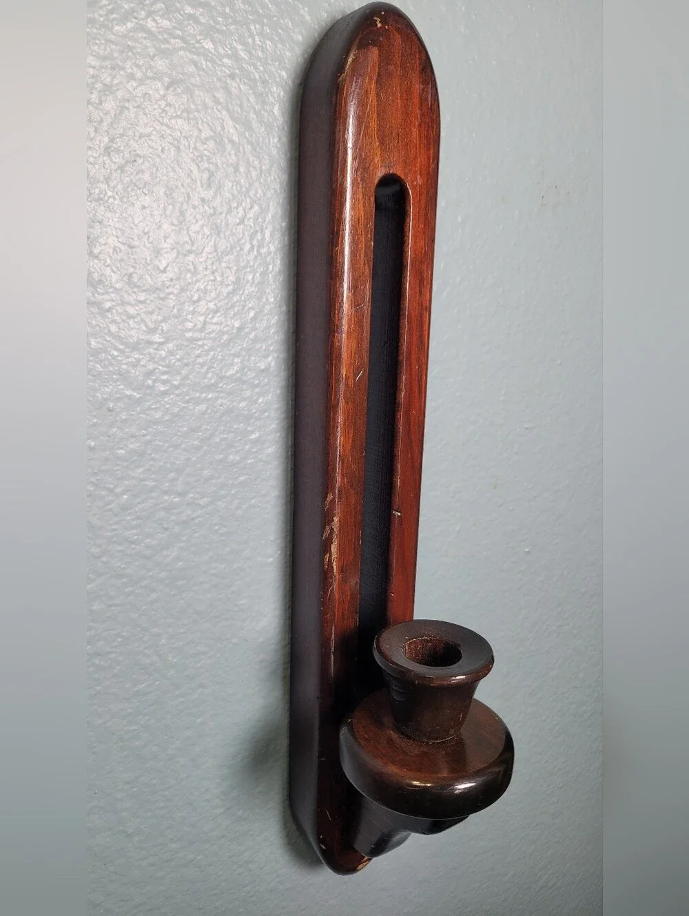 Wooden Wall Candle Sconces - Brown